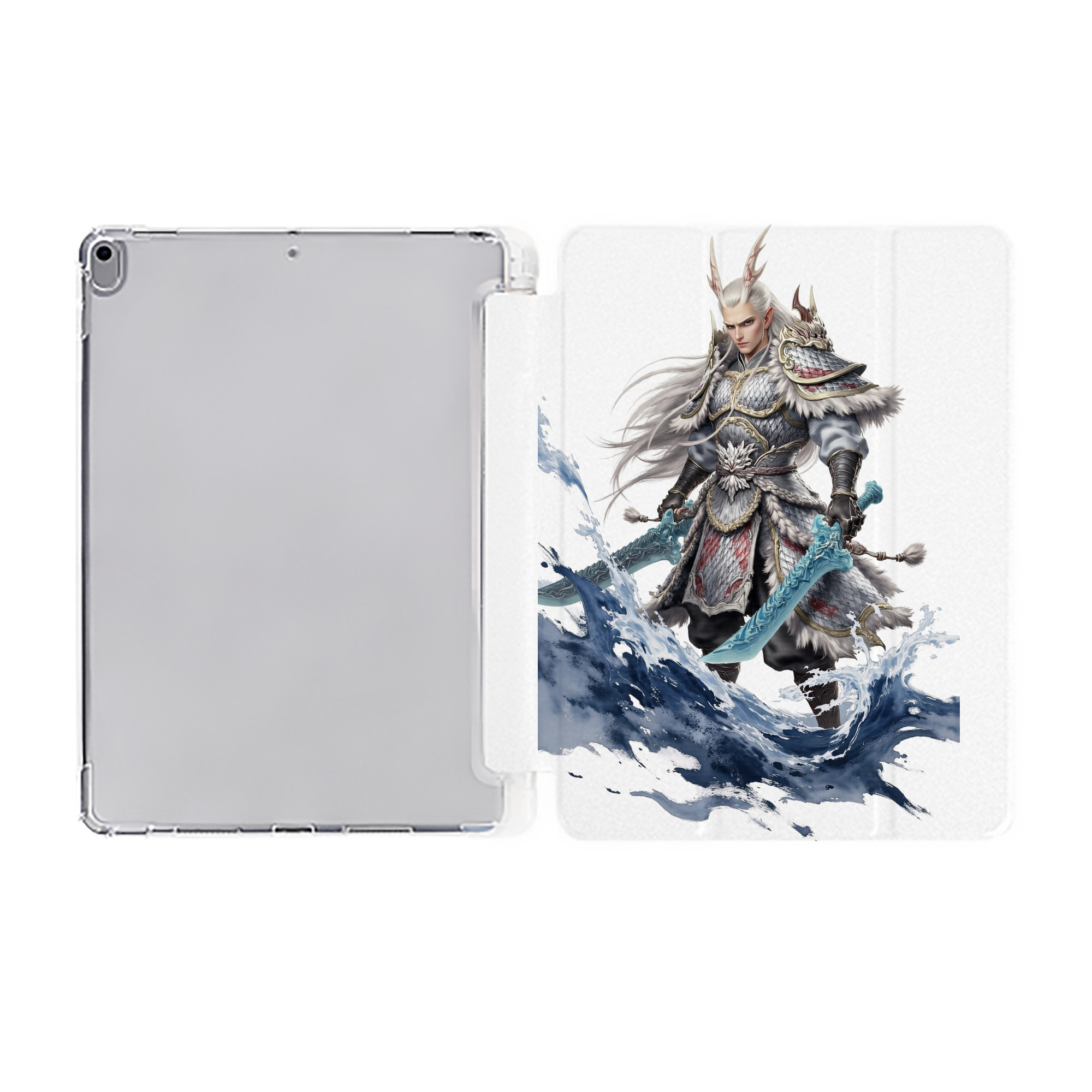（画像用） Ne Zha 2 ナタ 魔童の大暴れ IPad ケース ペン収納付き 三つ折りスタンド PUレザー×シリコン 対応機種9.5/10.5/10.9インチ
